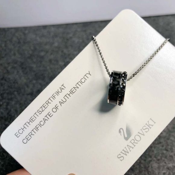 Swarovski Men's Double Ring Men's Transfer Bead Ne - Picture 1 of 5